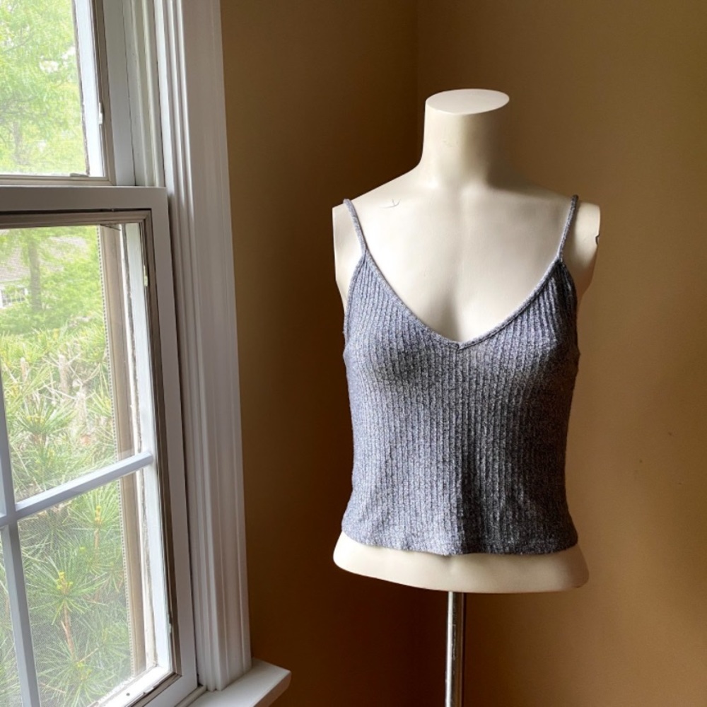 Brandy Melville Heather Grey Spaghetti Strap Tee